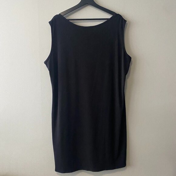 Brian Bailey Black Two Piece Sleeveless V-Neck Top With Mesh Long Sleeve Overlay - Picture 4 of 14